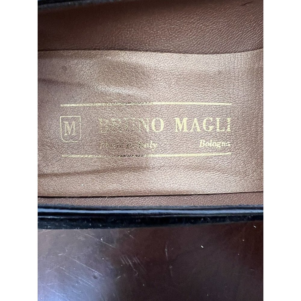 VTG Bruno Magli 90s Black Velvet Pumps Gold Heels Classic Italy Sz 8 - Picture 11 of 12